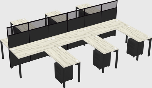 Shared l-shape cubicle