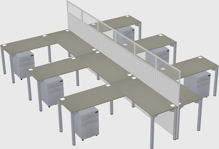 Shared l-shape cubicle