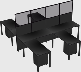 Shared l-shape cubicle
