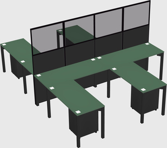 Shared l-shape cubicle