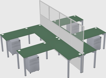 Shared l-shape cubicle
