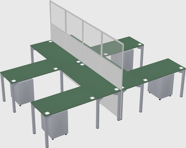 Shared l-shape cubicle