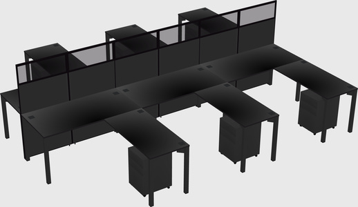 Shared l-shape cubicle