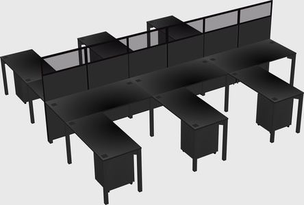 Shared l-shape cubicle