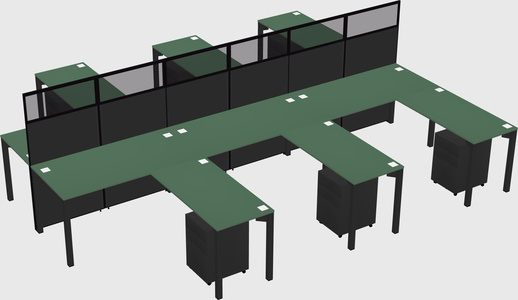 Shared l-shape cubicle