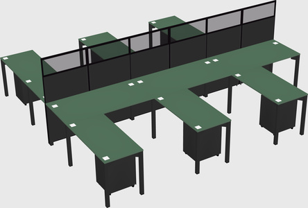 Shared l-shape cubicle