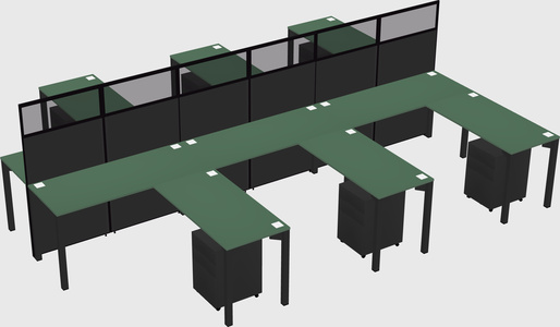 Shared l-shape cubicle