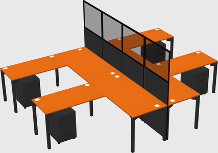 Shared l-shape cubicle