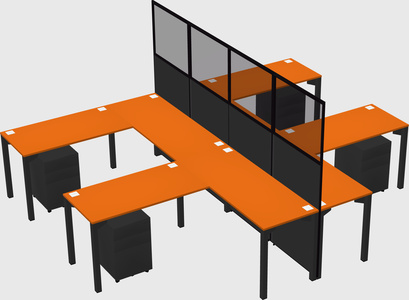 Shared l-shape cubicle