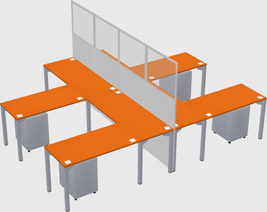 Shared l-shape cubicle