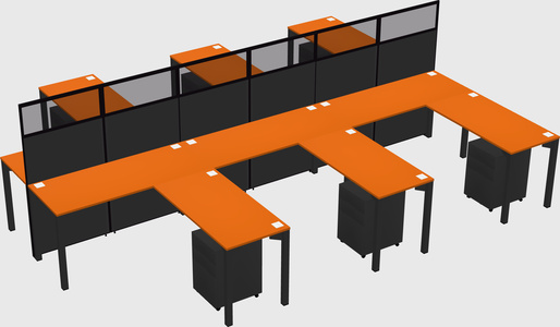 Shared l-shape cubicle