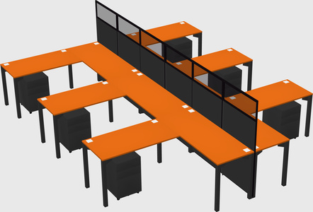 Shared l-shape cubicle