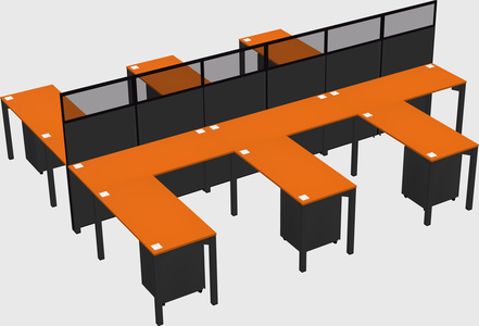 Shared l-shape cubicle