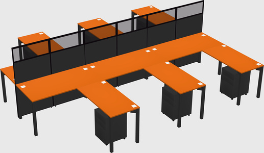 Shared l-shape cubicle