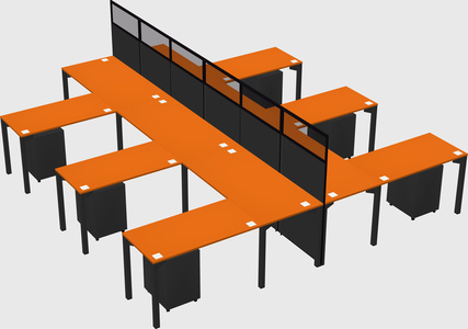 Shared l-shape cubicle
