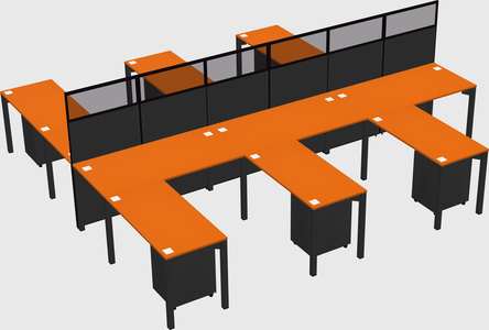 Shared l-shape cubicle