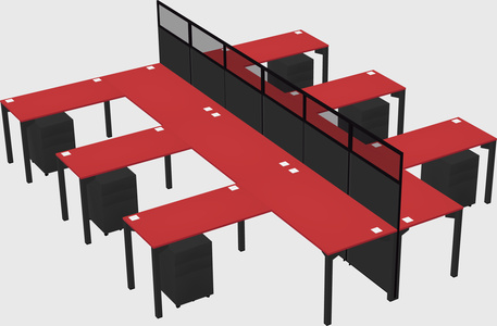 Shared l-shape cubicle