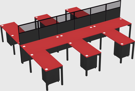 Shared l-shape cubicle