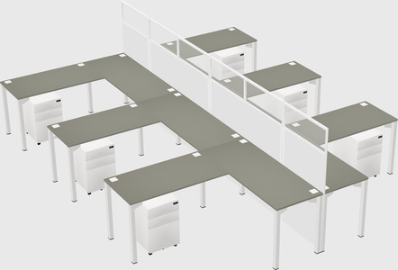 Shared l-shape cubicle