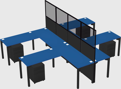 Shared l-shape cubicle