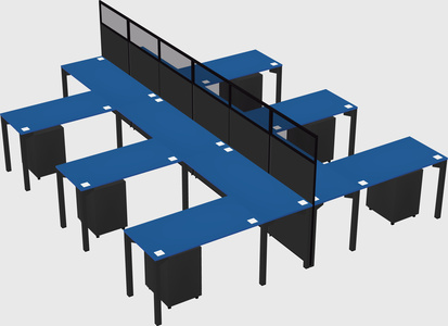 Shared l-shape cubicle