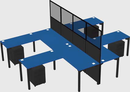 Shared l-shape cubicle
