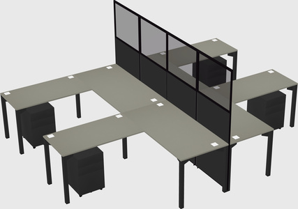 Shared l-shape cubicle