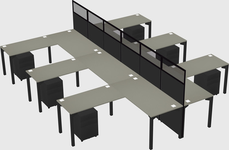 Shared l-shape cubicle