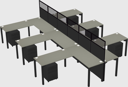 Shared l-shape cubicle