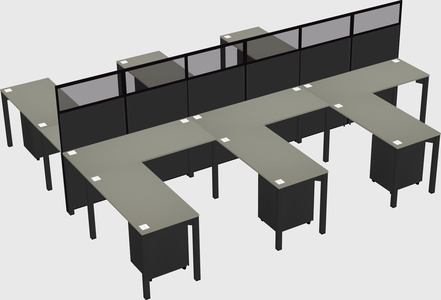 Shared l-shape cubicle