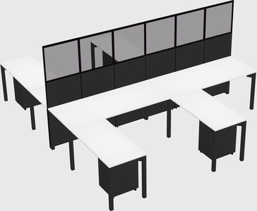 Shared l-shape cubicle