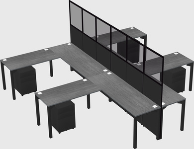Shared l-shape cubicle