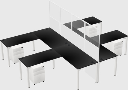 Shared l-shape cubicle