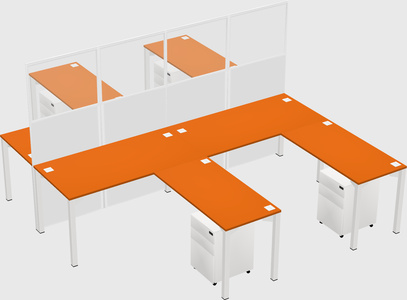 Shared l-shape cubicle