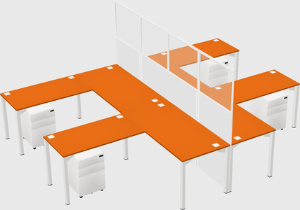 Shared l-shape cubicle