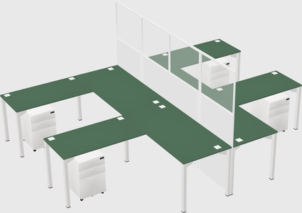Shared l-shape cubicle
