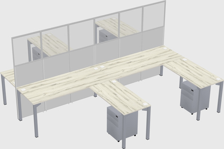 Shared l-shape cubicle