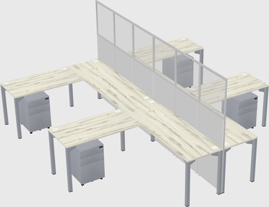 Shared l-shape cubicle