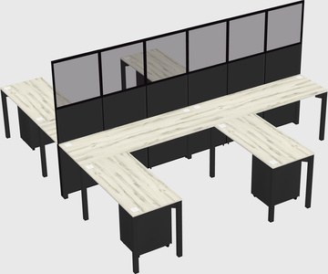 Shared l-shape cubicle