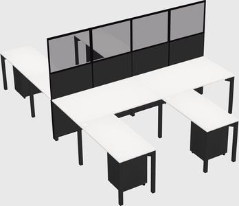 Shared l-shape cubicle