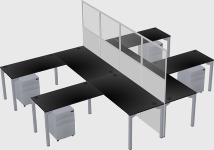Shared l-shape cubicle