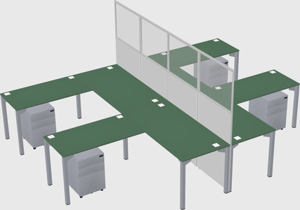 Shared l-shape cubicle