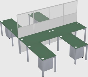 Shared l-shape cubicle