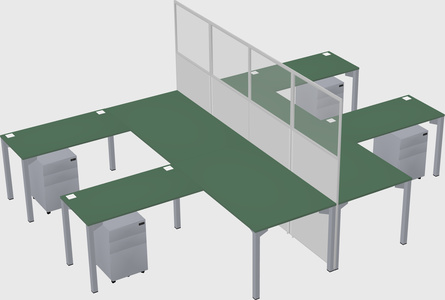 Shared l-shape cubicle