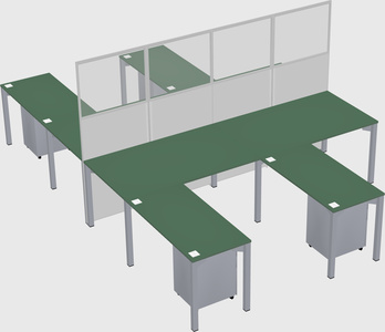 Shared l-shape cubicle