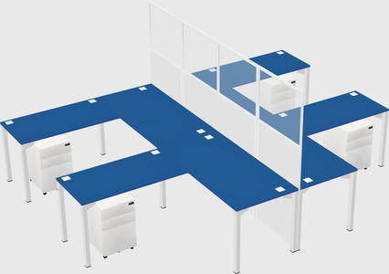 Shared l-shape cubicle