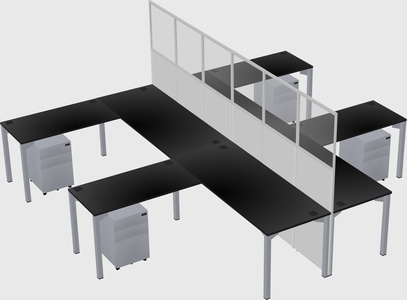 Shared l-shape cubicle