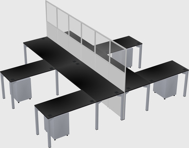 Shared l-shape cubicle
