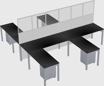 Shared l-shape cubicle