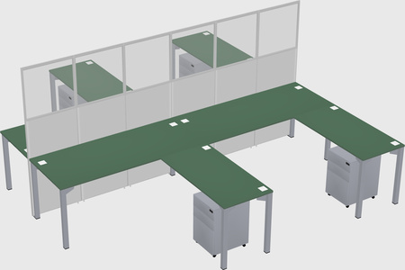 Shared l-shape cubicle